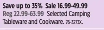 Canadian Tire Outbound Selected Camping Tableware and Cookware offer