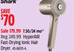 Canadian Tire Shark HyperAIR Fast-Drying Ionic Hair Dryer offer