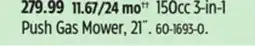 Canadian Tire Certified 150cc 3-in-1 Push Gas Mower, 21˝ offer
