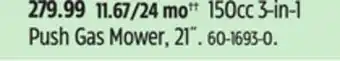 Canadian Tire Certified 150cc 3-in-1 Push Gas Mower, 21˝ offer
