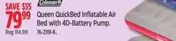 Canadian Tire Coleman Queen QuickBed Inflatable Air Bed with 4D-Battery Pump offer