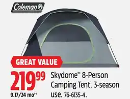 Canadian Tire Coleman Skydome 8-Person Camping Tent offer