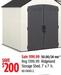 Canadian Tire Suncast Ridgeland Storage Shed offer