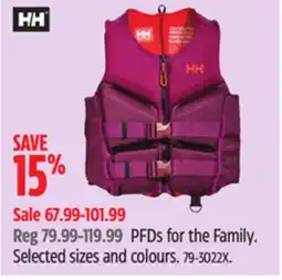 Canadian Tire Helly Hansen PFDs for the Family offer