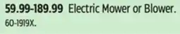 Canadian Tire Certified Electric Mower or Blower offer