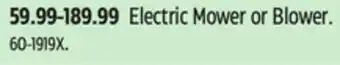 Canadian Tire Certified Electric Mower or Blower offer