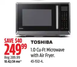 Canadian Tire toshiba 1.0 Cu-Ft Microwave with Air Fryer offer