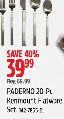 Canadian Tire PADERNO 20-Pc Kenmount Flatware Set offer