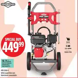 Canadian Tire Briggs & Stratton 3200 PSI 2.5 GPM 208cc offer