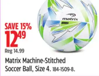 Canadian Tire Matrix Machine-Stitched Soccer Ball offer