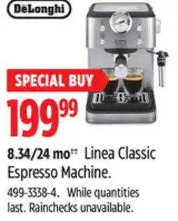 Canadian Tire Delonghi Linea Classic Espresso Machine offer