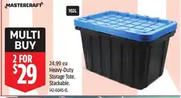 Canadian Tire Mastercraft Heavy-Duty Storage Tote offer