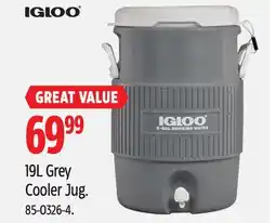 Canadian Tire IGLOO 19L Grey Cooler Jug offer
