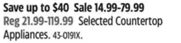 Canadian Tire Vida by PADERNO Selected Countertop Appliances offer