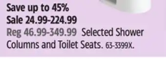 Canadian Tire Danze Selected Shower Columns and Toilet Seats offer