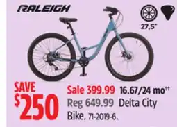 Canadian Tire Raleigh Delta City Bike offer