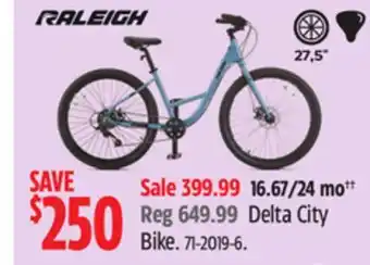 Canadian Tire Raleigh Delta City Bike offer