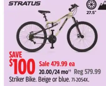 Canadian Tire STRATUS Striker Bike Beige or blue offer