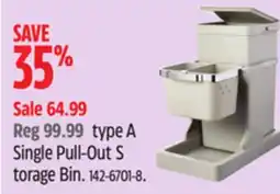 Canadian Tire type A Single Pull-Out S torage Bin offer