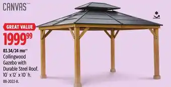 Canadian Tire Canvas Collingwood Gazebo with Durable Steel Roof offer