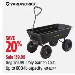 Canadian Tire Yardworks Poly Garden Cart. Up to 600-lb capacity offer