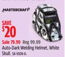 Canadian Tire Mastercraft Auto-Dark Welding Helmet, White Skull offer