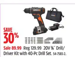 Canadian Tire Worx Driver Kit with 40-Pc Drill Set offer