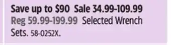 Canadian Tire MAXIMUM Selected Wrench Sets offer