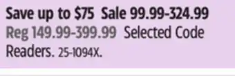 Canadian Tire Innova Selected Code Readers offer