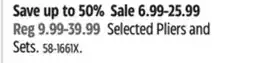 Canadian Tire Mastercraft Selected Pliers and Sets offer