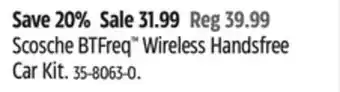 Canadian Tire Scosche BTFreq Wireless Handsfree Car Kit offer