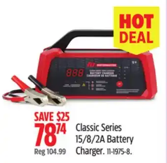 Canadian Tire MotoMaster Classic Series 15/8/2A Battery Charger offer