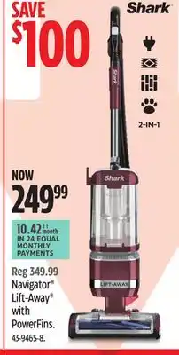 Canadian Tire Shark Navigator Lift-Away with PowerFins offer
