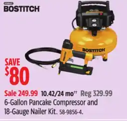 Canadian Tire Bostitch 6-Gallon Pancake Compressor and 18-Gauge Nailer Kit offer