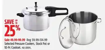Canadian Tire Master Chef Selected Pressure Cookers, Stock Pot or 10-Pc Cookset offer