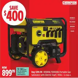 Canadian Tire Champion 8000W/10000W Portable Gas offer