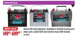 Canadian Tire Motomaster Marine/RV/Solar Batteries offer