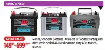 Canadian Tire Motomaster Marine/RV/Solar Batteries offer