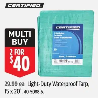 Canadian Tire Certified Light-Duty Waterproof Tarp offer
