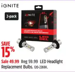 Canadian Tire Ignite LED Headlight Replacement Bulbs offer