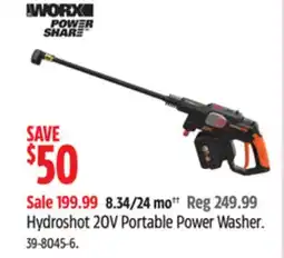 Canadian Tire Worx Hydroshot 20V Portable Power Washer offer