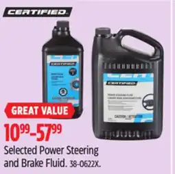 Canadian Tire Certified Selected Power Steering and Brake Fluid offer