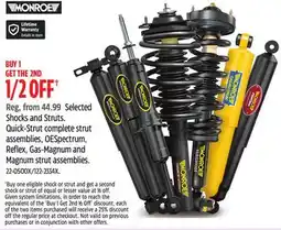Canadian Tire Monroe Selected Shocks and Struts offer
