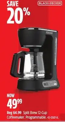 Canadian Tire Black & Decker Split Brew 12-Cup Coffeemaker offer