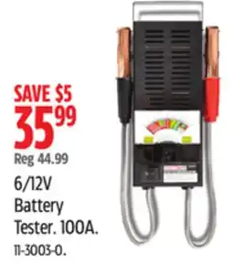 Canadian Tire MotoMaster 6/12V Battery Tester offer