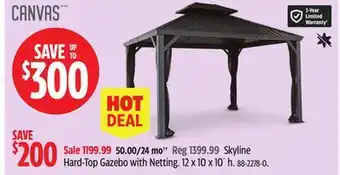Canadian Tire Canvas Skyline Hard-Top Gazebo with Netting offer