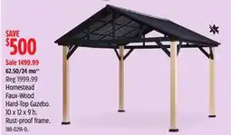 Canadian Tire CANVAS Homestead Faux-Wood Hard-Top Gazebo offer