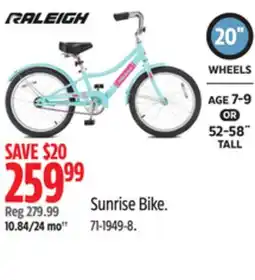 Canadian Tire RALEIGH Sunrise Bike offer