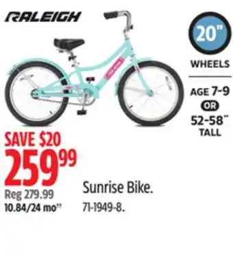 Canadian Tire RALEIGH Sunrise Bike offer