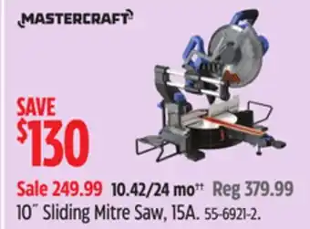 Canadian Tire Mastercraft 10˝ Sliding Mitre Saw offer